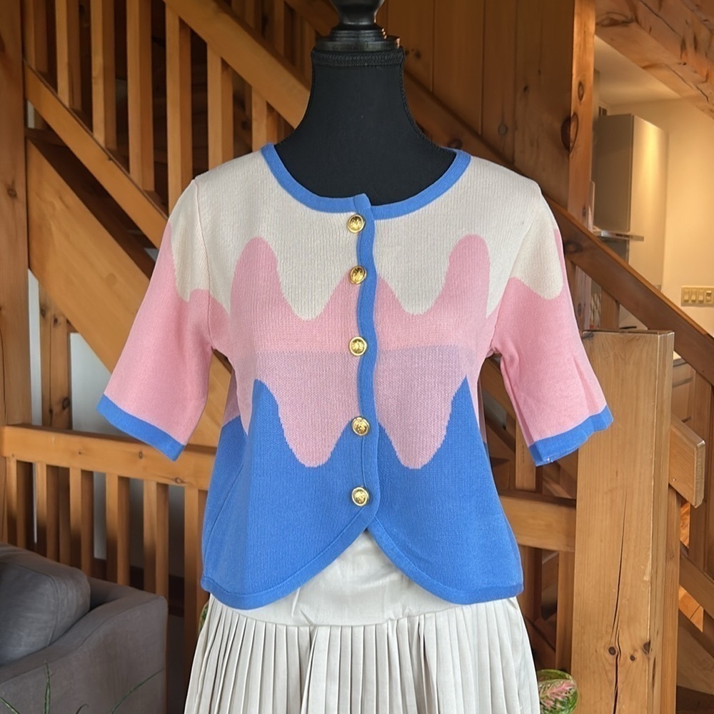Colorful Wave Knit top Size S/M